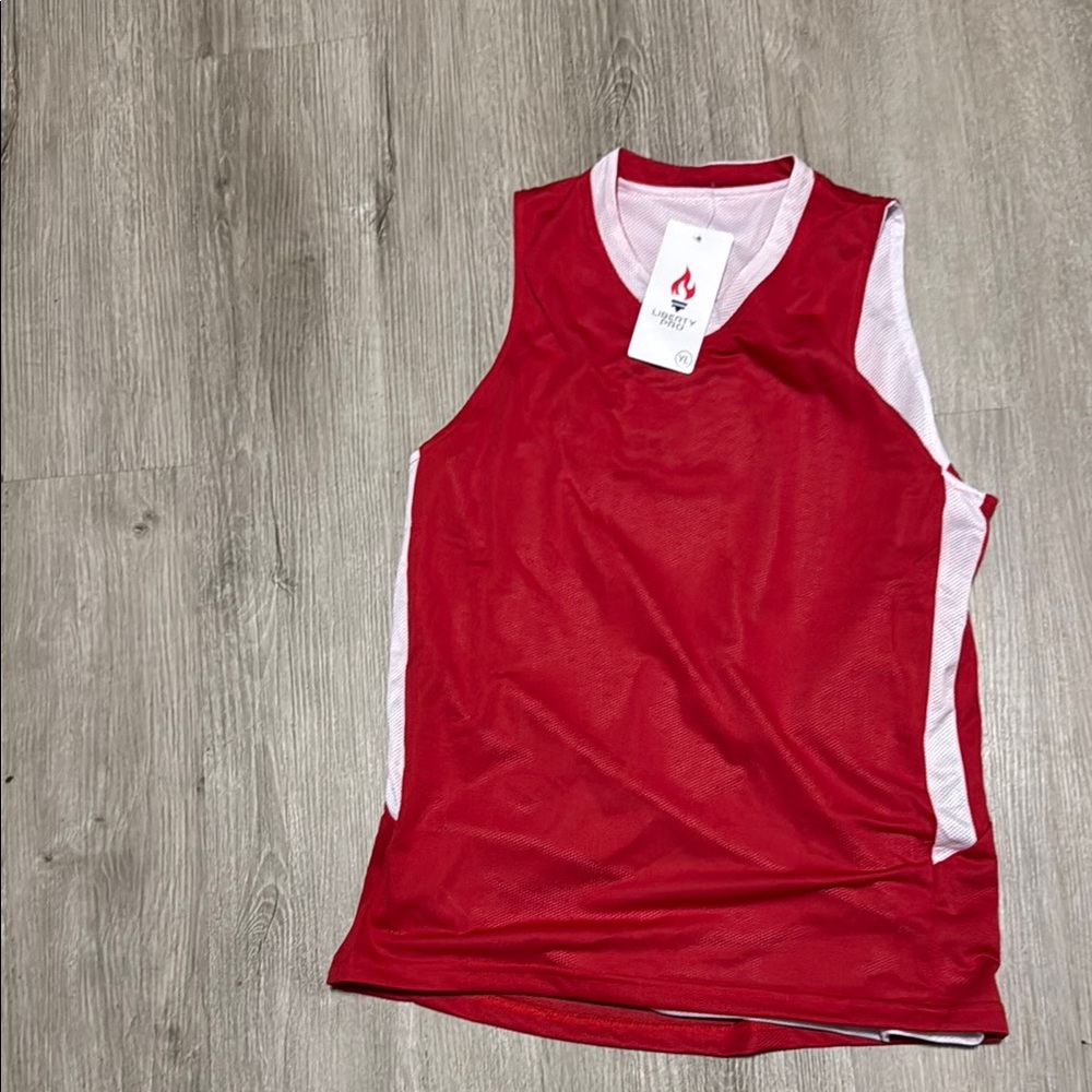 ***2/$15***  Reversible Liberty Red and White Sleeveless Top